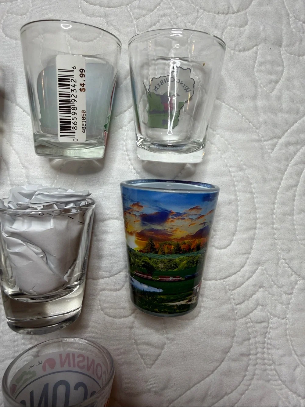 Wisconsin Souvenir Shot Glass Lot - Colorful State Designs